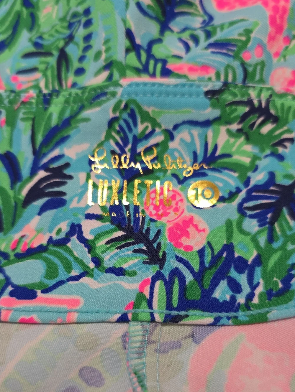 Lilly Pulitzer Luxletic Corso Pant in Blue Horizon Par Fection Golf Size 10